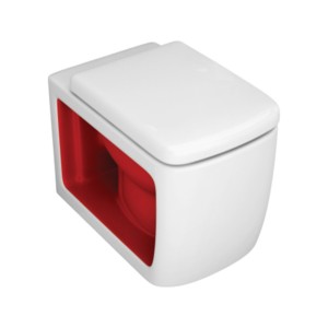 Simpolo Outline 550x375x355mm P Trap Wallvit Water Closet with 21011S Nettuno Soft Close Seat Cover and 26002 Outlet-Inlet Gasket Kit Soft White