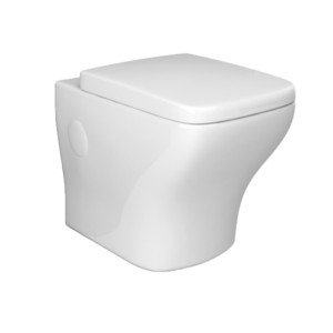 Simpolo Stanza 560x375x360mm P Trap Wallvit Water Closet 21004S Stanza Soft Close Seat Cover and 26004 Outlet-Inlet Gasket Kit with Side Caps Soft White