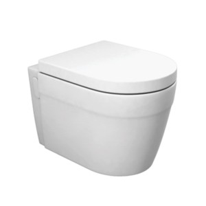 Simpolo Svida 495x340x340mm P Trap Rimless Wallvit Water Closet with 21005S Svida Soft Close Seat Cover and 26005 Outlet-Inlet Gasket Kit with Side Caps Soft White