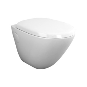 Simpolo Crystal 490x360x350mm P Trap Wallvit Water Closet with 21007S Crystal Soft Close Seat Cover and 26004 Outlet-Inlet Gasket Kit with Side Caps Soft White
