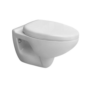 Simpolo Sanity 550x370x390mm Wallvit P Trap Water Closet with 21008S Sanity Soft Close Seat Cover and 26002 Outlet-Inlet Gasket Kit Soft White
