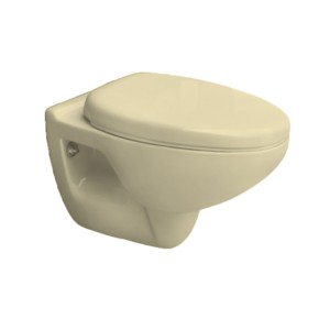 Simpolo Sanity 550x370x390mm Wallvit P Trap Water Closet with 21008S Sanity Soft Close Seat Cover and 26002 Outlet-Inlet Gasket Kit Ivory
