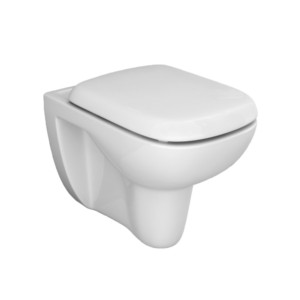 Simpolo Nettuno 21inch 530x360x370mm Rimless Wallvit P Trap Water Closet with 21011S Nettuno Soft Close Seat Cover and 26002 Outlet-Inlet Gasket Kit Soft White