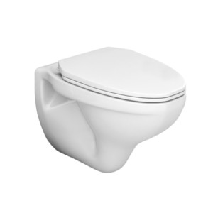 Simpolo Spice 540x360x395mm P Trap Wallvit Water Closet with 21015 Spice Normal Seat Cover and 26003 Outlet-Inlet Gasket Kit with Derlin Washer Soft White