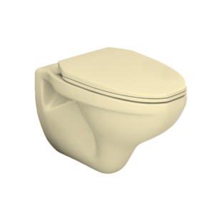 Simpolo Spice 540x360x395mm P Trap Wallvit Water Closet with 21015 Spice Normal Seat Cover and 26003 Outlet-Inlet Gasket Kit with Derlin Washer Ivory