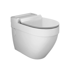 Simpolo Lino Walvit P Trap 585x365x420mm Water Closet with 23003SU UF Soft Close Seat Cover Cube and 26005 Outlet-Inlet Gasket Kit with Side Caps Soft White