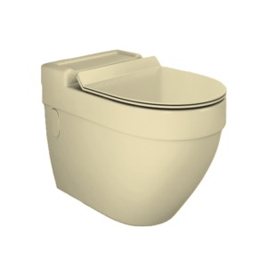 Simpolo Lino Walvit P Trap 585x365x420mm Water Closet with 23003SU UF Soft Close Seat Cover Cube and 26005 Outlet-Inlet Gasket Kit with Side Caps Ivory