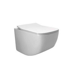Simpolo Stratos 535x360x355mm Rimless Walvit P Trap Water Closet with 21018SU Crona UF Soft Close Seat Cover Soft White