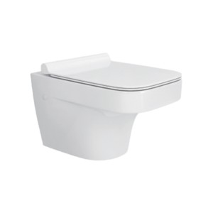 Simpolo Susan 520x365x365mm Rimless Walvit P Trap Water Closet with 21018SU Crona Soft Close Seat Cover and 26002 Outlet-Inlet Gasket Kit Soft White