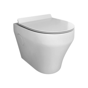 Simpolo Cube 485x375x375mm P Trap Wallvit Water Closet with 23003SU UF Soft Close Seat Cover Cube and 26004 Outlet Inlet Gasket Kit with Side Caps Soft White