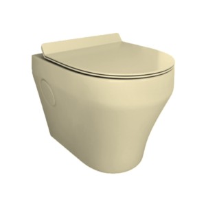 Simpolo Cube 485x375x375mm P Trap Wallvit Water Closet with 23003SU UF Soft Close Seat Cover Cube and 26004 Outlet Inlet Gasket Kit with Side Caps Ivory