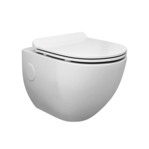 Simpolo Dell 550x370x365mm Wallvit P Trap Water Closet with 21020S Hilton Soft Close Seat Cover, 26002 Outlet-Inlet Gasket Kit and 88003 