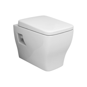 Simpolo Nevio 490x355x370mm P Trap Wallvit Water Closet with 23014S Nevio Soft Close Seat Cover and 26002 Outlet-Inlet Gasket Kit Soft White