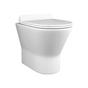 Simpolo Letina 510x370x352mm Rimless Wallvit P Trap Water Closet with 23003SU Cube UF Soft Close Seat Cover, 26002 Outlet-Inlet Gasket Kit and 88003 