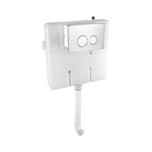 Simpolo Flo 510x85x440mm Concealed Dual Flush Cistern with Internal Fitting Soft White