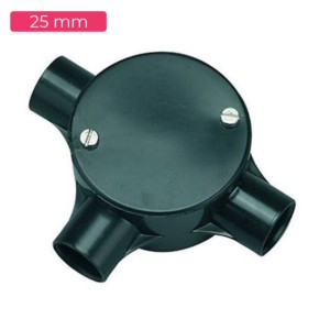 Shine Plast PVC Conduct Rigid 25mm 3way Black Junction Box Heavy Duty