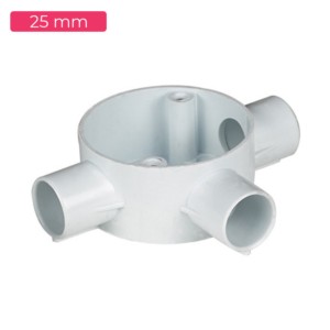 Shine Plast PVC Conduct Rigid 25mm 3way Ivory Junction Box Heavy Duty