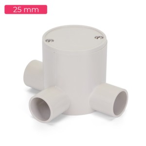 Shine Plast PVC 25mm Deep 4way Junction Box
