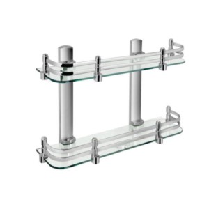 Somany Olive Sraight Glass Shelf with Double Rail and ABS Frame