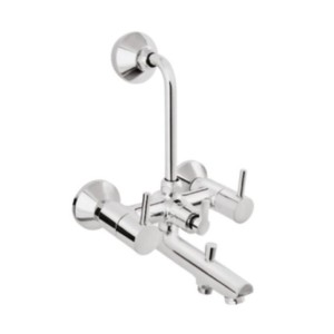 Somany Florence Wall Mixer 3 in 1 with Provision for Tel Shower and Over Head Shower and With 115mm Long Bend Pipe