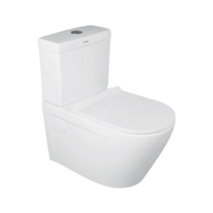 Simpolo Entasi 645x370x705mm Rimless Two Piece Wall Hung Extended EWC with 33003 Entasi Cistern 34003S Seat Cover 35006 Dual Flush 33003 Cistern and 26001 Outlet Gasket Kit