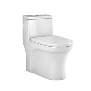Simpolo Catino 680x380x715mm S Trap 230mm One Piece EWC with 21006S Soft Close Seat Cover, 45010 Dual Flush Ivory