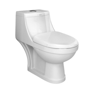 Simpolo Gesto 710x380x685mm P Trap 180mm One Piece EWC with 23009S Soft Close Seat Cover, 45013 Dual Flush Soft White