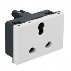 Legrand Arteor Socket Shuttered 6/16A 3 pin Indian 3 module Square White