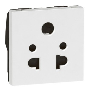 Legrand Arteor Socket Shuttered 6A 2/3 Pin universal India 2 module Square