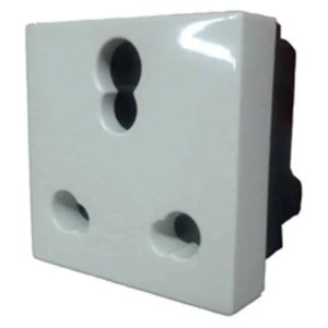 Legrand Arteor Socket Shuttered 6/16A 3 pin Indian 2 module Square White