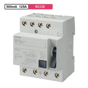 Siemens RCCB 4Pole 500mA 125A 240/415VAC 50Hz AC