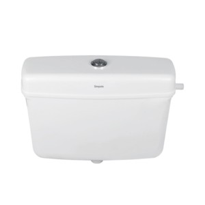 Simpolo Marfil 487x160x400mm Dual Flush Cistern ISI with internal Fitting Soft White
