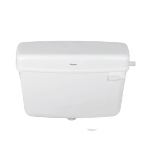 Simpolo Marfil 487x160x400mm Single Flush Cistern with internal Fitting Soft White