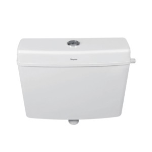 Simpolo Salmon 455x145x400mm Dual Flush Cistern with internal Fitting Soft White