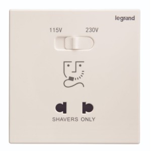 Legrand Lyncus Shaver socket 120/240V MonoBlock with plate 2 module White