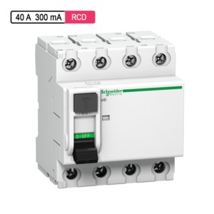 Schneider Electric Acti 9 AC RCD 40A 300mA 18mm 4M 4Pole xID