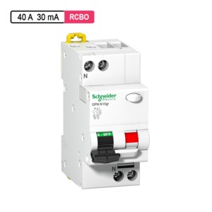 Schneider Electric Acti 9 AC RCBO 40A 30mA 18mm 2M 1P+N DPN N Vigi