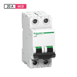 Schneider Electric Acti 9 AC MCB 20A D Curve 2M 2Pole xC60 ISI