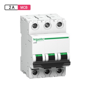 Schneider Electric Acti 9 AC MCB 2A D Curve 3M 3Pole xC60 ISI