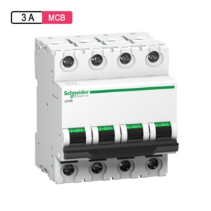 Schneider Electric Acti 9 AC MCB 3A C Curve 4M 4Pole xC60 ISI