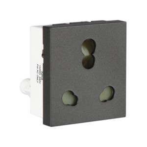 Crabtree Athena 6A / 16A 3 Pin Shuttered Socket with ISI Misty Grey