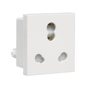 Crabtree Athena 6 A /16 A 3 Pin Shuttered Socket with ISI marking Chalk White