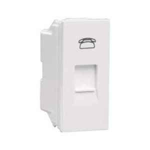 Crabtree Athena RJ 11 One Gang with shutter -1M Chalk White