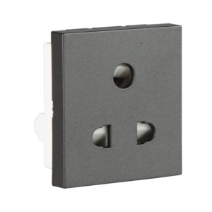 Crabtree Athena 6A 3 Pin Shuttered Socket with ISI marking Misty Grey