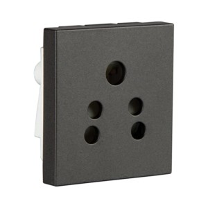 Crabtree Athena 6A 5 Pin Shuttered Socket Misty Grey
