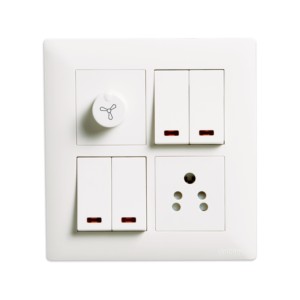 Crabtree Athena 8M H Combined Plate Classic Chalk White