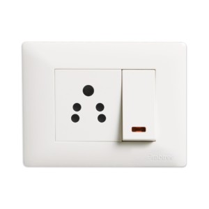 Crabtree Athena 3M Combined Plate Classic Chalk White