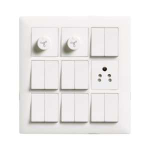 Crabtree Athena 18M Combined Plate Classic Chalk White