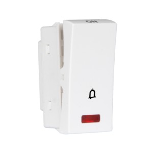 Crabtree Athena Classic 10 A Bell Push with Indicator Chalk White Switch