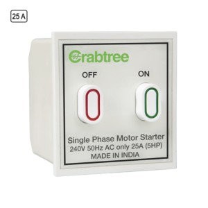Crabtree 25 A Motor Starter Switch Chalk White